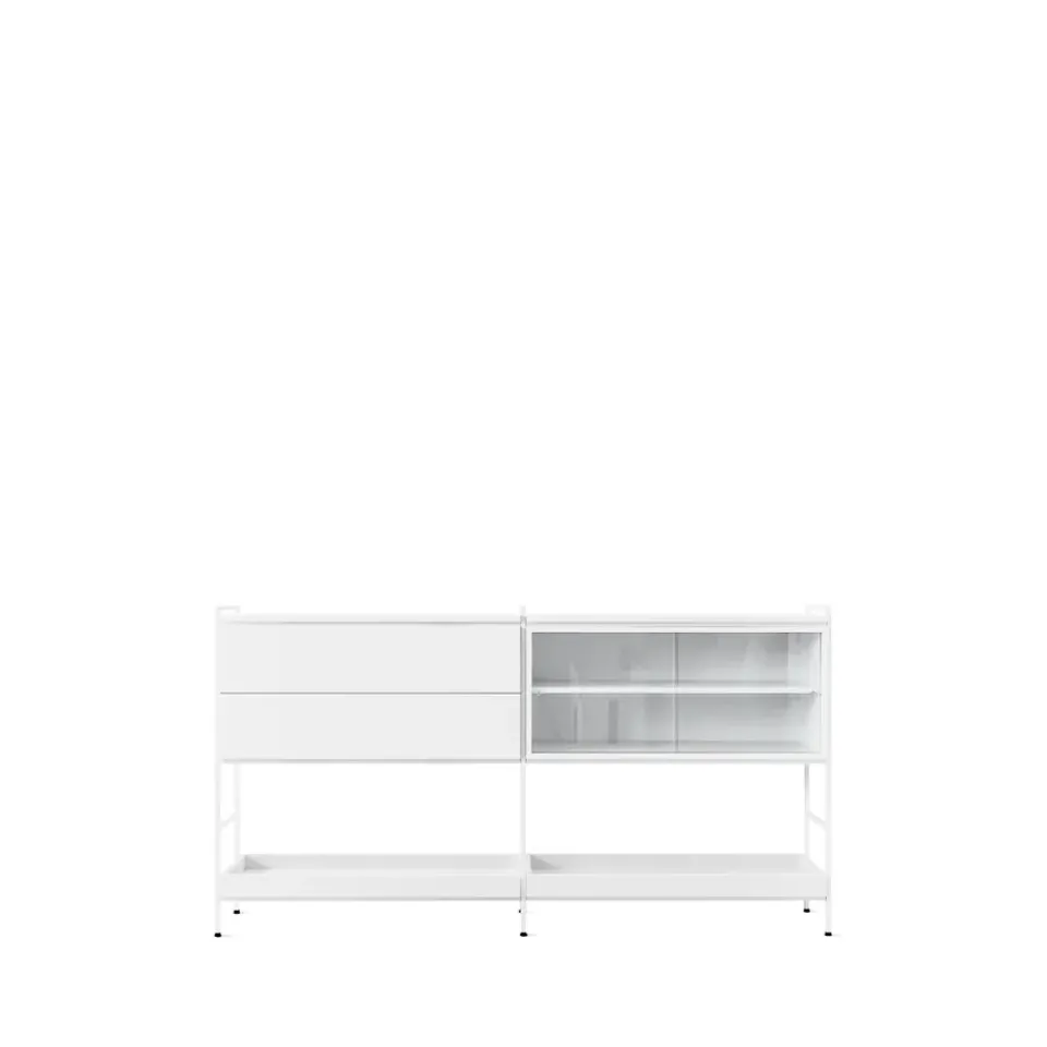 New Zweed Molto Medium side table, , 2 sections with display case White