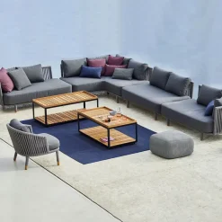 Hot Cane-line Moments modular sofa, Gray, corner, soft rope Grey
