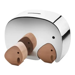 Children's Room Accessories|Children's Room Accessories^Georg Jensen Moneyphant moneybox with twins, 12.6 cm GreySilver-coloured