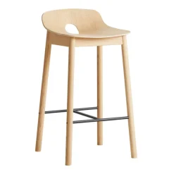 Bar Stools^Woud Mono barstool 65 cm, White pigmented oak Beige