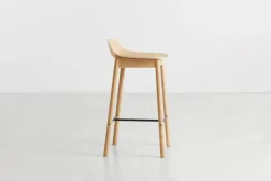 Bar Stools^Woud Mono barstool 65 cm, White pigmented oak Beige