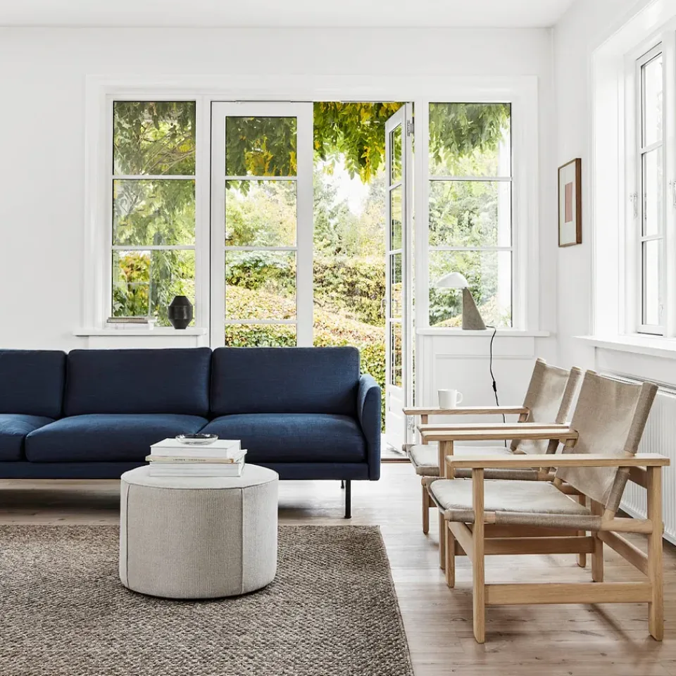 Sitting Poufs^Fredericia Furniture Mono seat pouf, Grand linen , Ø39 cm Beige