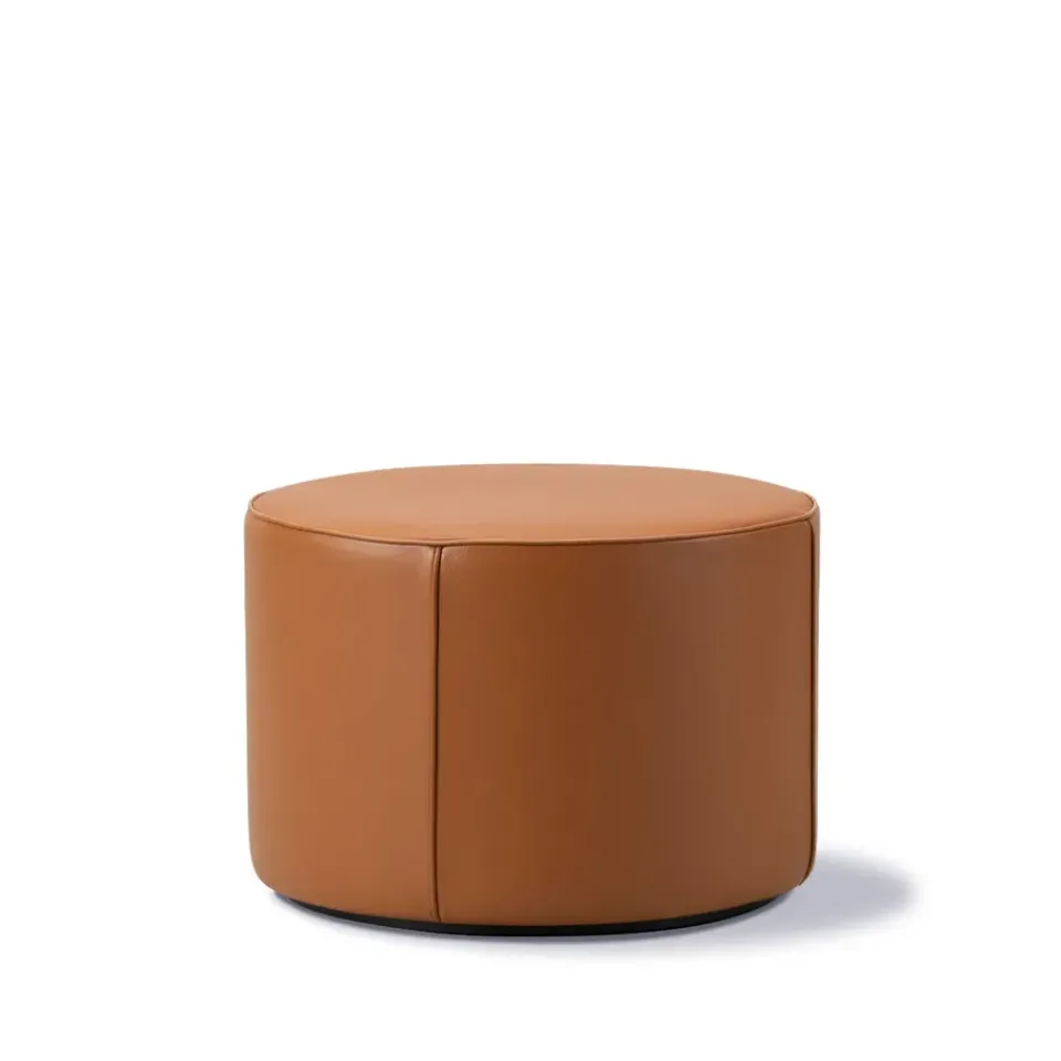 Sitting Poufs^Fredericia Furniture Mono seat pouf, Leather omni 307 cognac-Ø55 cm Brown