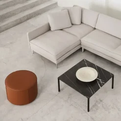 Sitting Poufs^Fredericia Furniture Mono seat pouf, Leather omni 307 cognac-Ø39 cm Brown