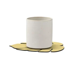 Hot LIND DNA Monstera Leaf Hippo coaster, gold Gold-coloured