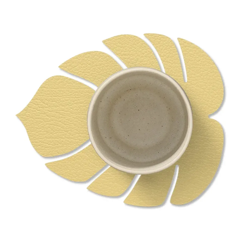 Hot LIND DNA Monstera Leaf Hippo coaster, gold Gold-coloured