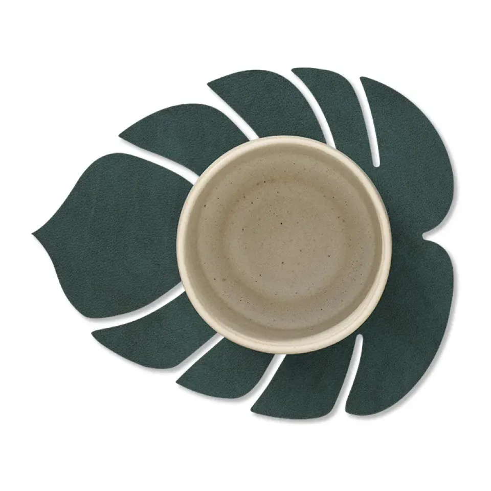 Clearance LIND DNA Monstera Leaf Nupo coaster, Dark Green