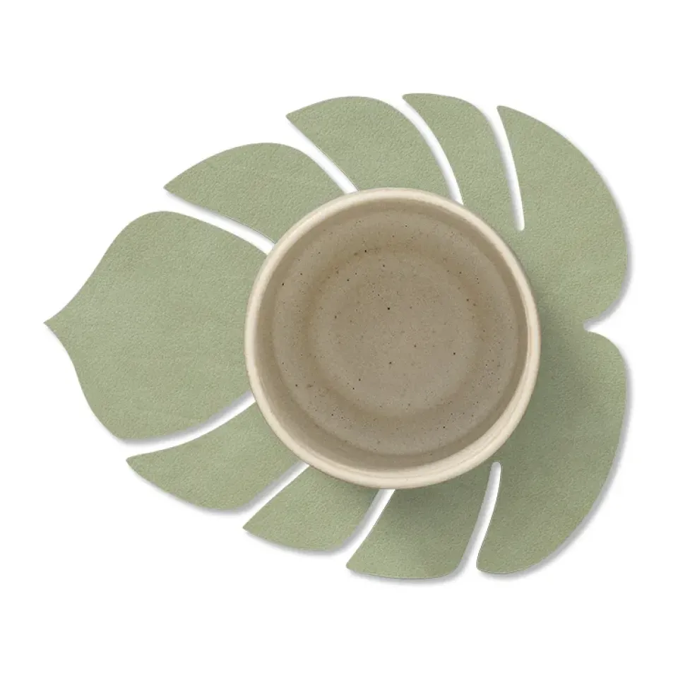 Coasters^LIND DNA Monstera Leaf Nupo coaster, Olive Green