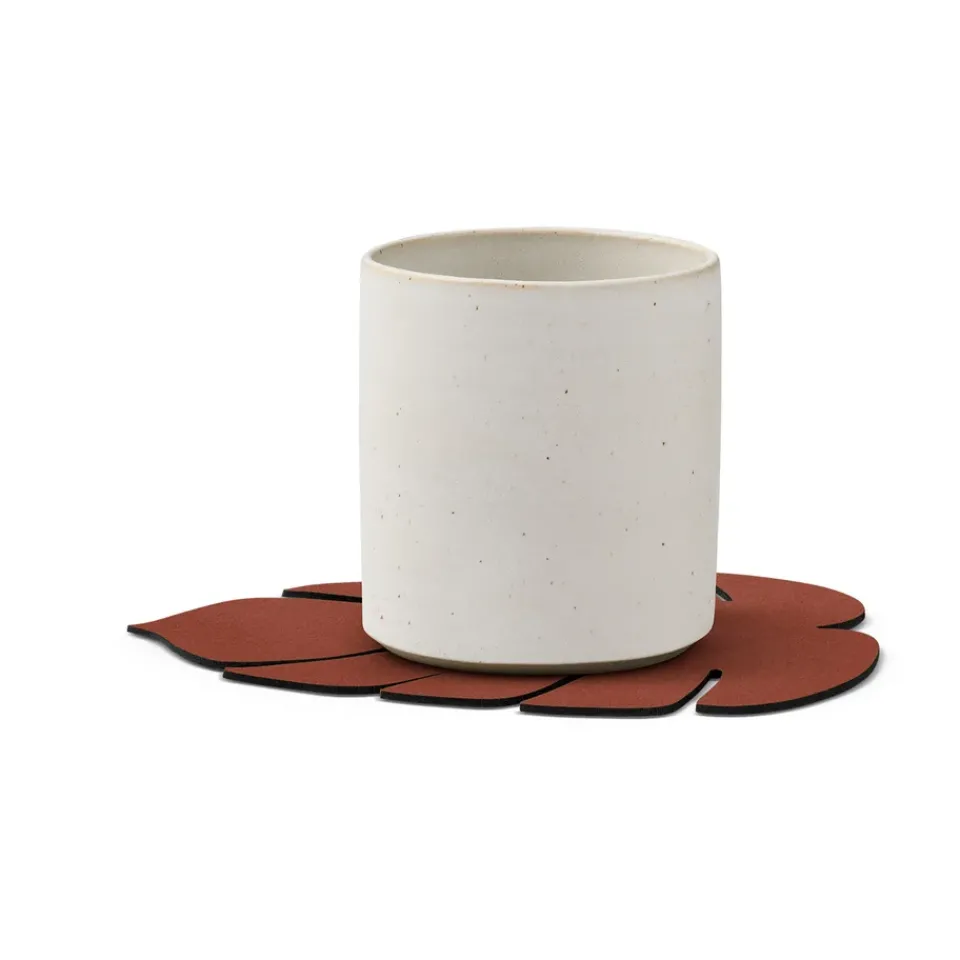 Coasters^LIND DNA Monstera Leaf Nupo coaster, Sienna Red