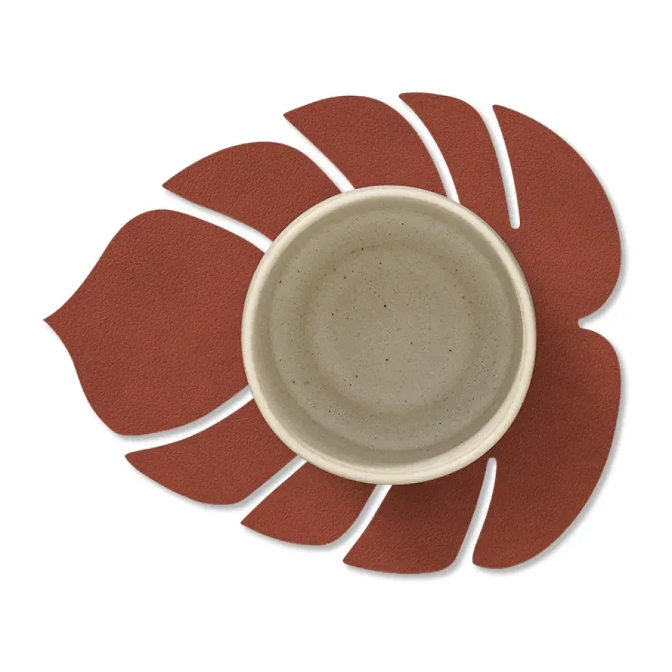 Coasters^LIND DNA Monstera Leaf Nupo coaster, Sienna Red