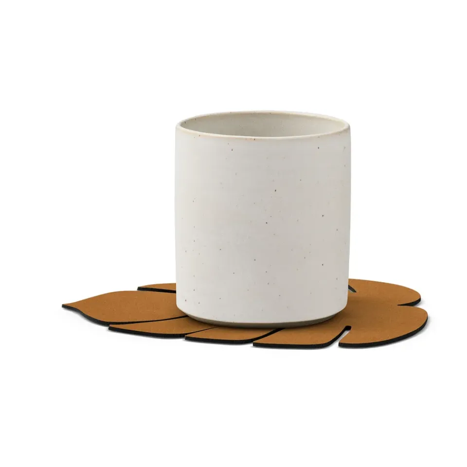 LIND DNA Monstera Leaf Nupo coaster, Burned curry Yellow