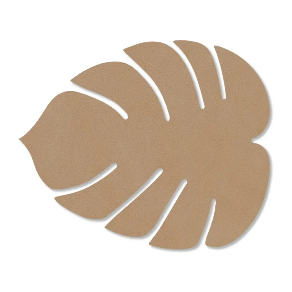 Coasters^LIND DNA Monstera Leaf Nupo coaster, Nougat Brown