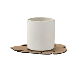 Coasters^LIND DNA Monstera Leaf Nupo coaster, Nougat Brown