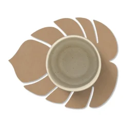 Coasters^LIND DNA Monstera Leaf Nupo coaster, Nougat Brown