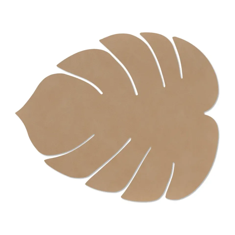 New LIND DNA Monstera Leaf Nupo placemat L, Nougat Brown