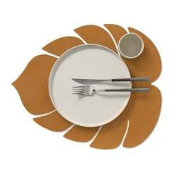 Placemats^LIND DNA Monstera Leaf Nupo placemat L, Burned curry Yellow
