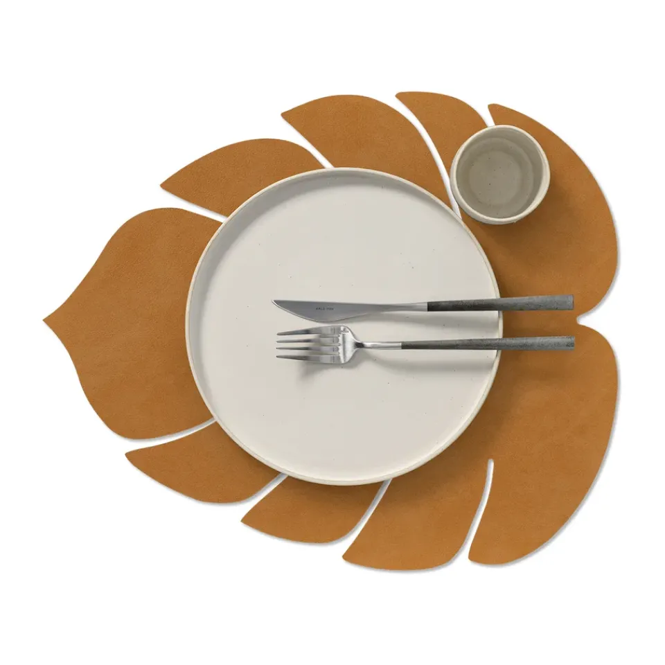 Placemats^LIND DNA Monstera Leaf Nupo placemat L, Burned curry Yellow