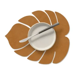 Best LIND DNA Monstera Leaf Nupo placemat S, Burned curry Yellow
