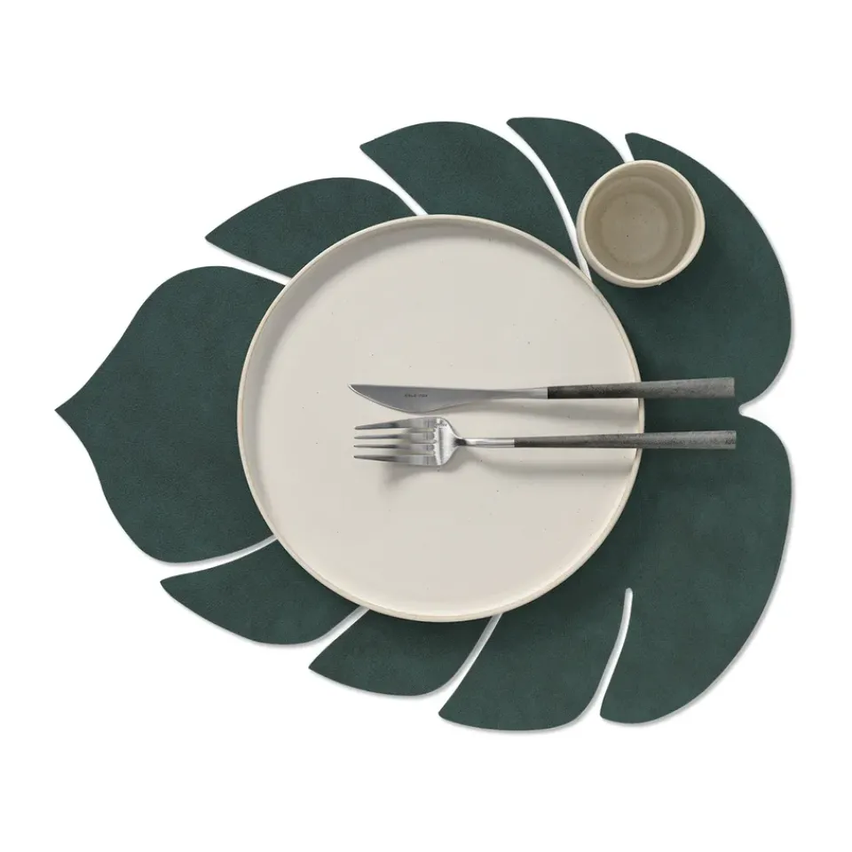 Clearance LIND DNA Monstera Leaf Nupo placemat L, Dark Green