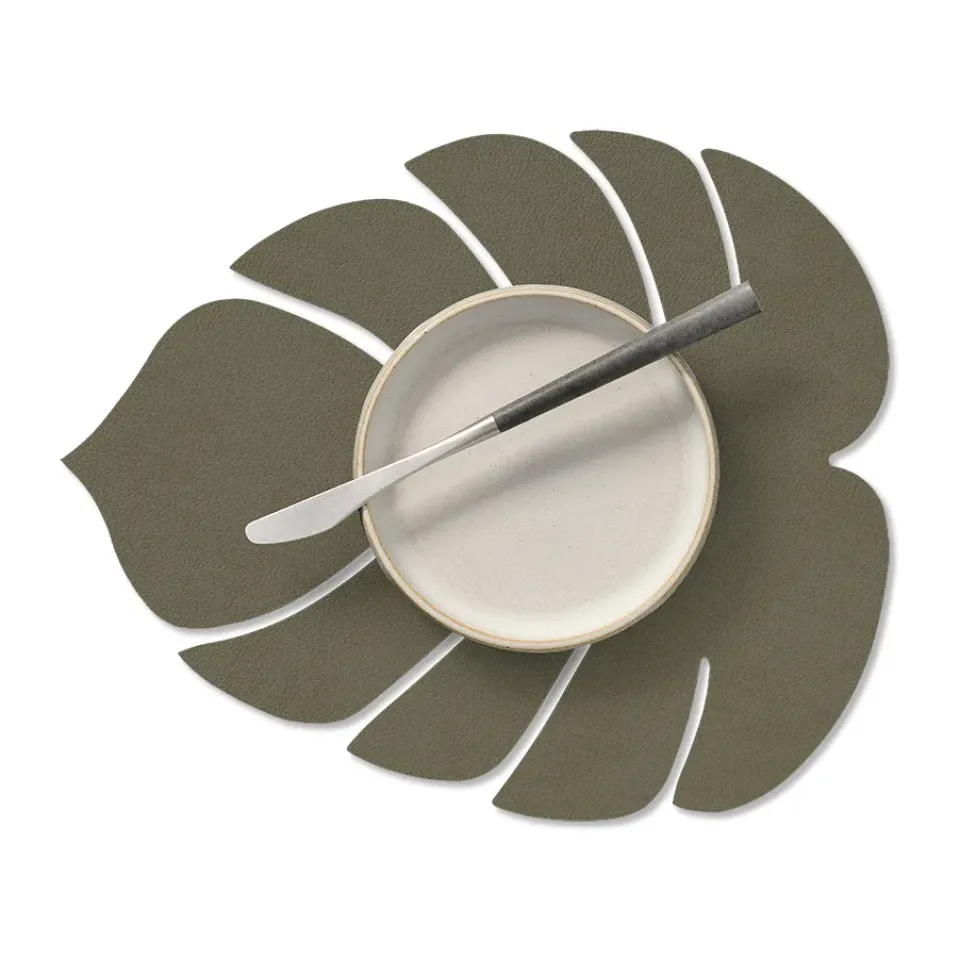 Placemats^LIND DNA Monstera Leaf Nupo placemat S, Army green Brown