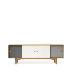 Sale Zweed Moodi 180 side table, /white, oak structure Grey