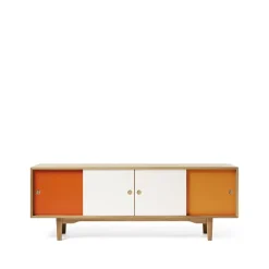 Outlet Zweed Moodi 180 side table, /white, oak structure Orange