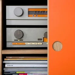 Outlet Zweed Moodi 180 side table, /white, oak structure Orange