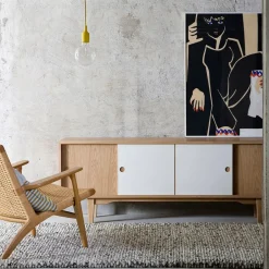 T.V & Media Units|T.V & Media Units^Zweed Moodi 180 side table, /oak, oak structure White