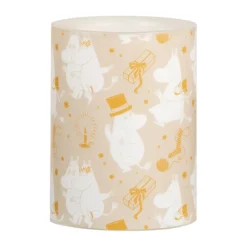 Muurla Moomin block candle LED 10 cm, Sparkling stars Beige