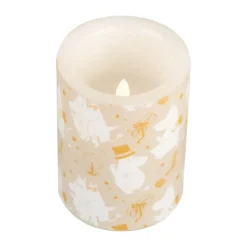 Muurla Moomin block candle LED 10 cm, Sparkling stars Beige