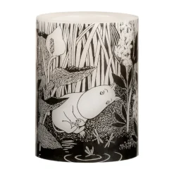 New Muurla Moomin block candle LED 10 cm, The pond BlackWhite