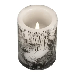 New Muurla Moomin block candle LED 10 cm, The pond BlackWhite