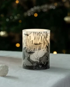 New Muurla Moomin block candle LED 10 cm, The pond BlackWhite