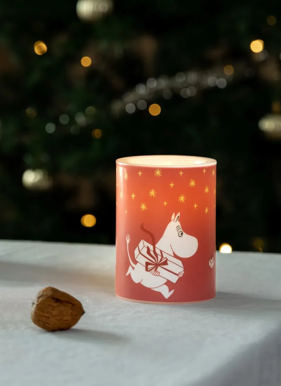 Led-Candles^Muurla Moomin block candle LED 10 cm, Gifts Red