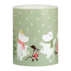 Led-Candles^Muurla Moomin block candle LED 12,5 cm, Festive spirits Green