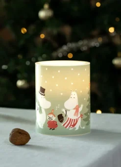 Led-Candles^Muurla Moomin block candle LED 12,5 cm, Festive spirits Green
