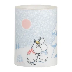 Clearance Muurla Moomin block candle LED 10 cm, Let it snow White