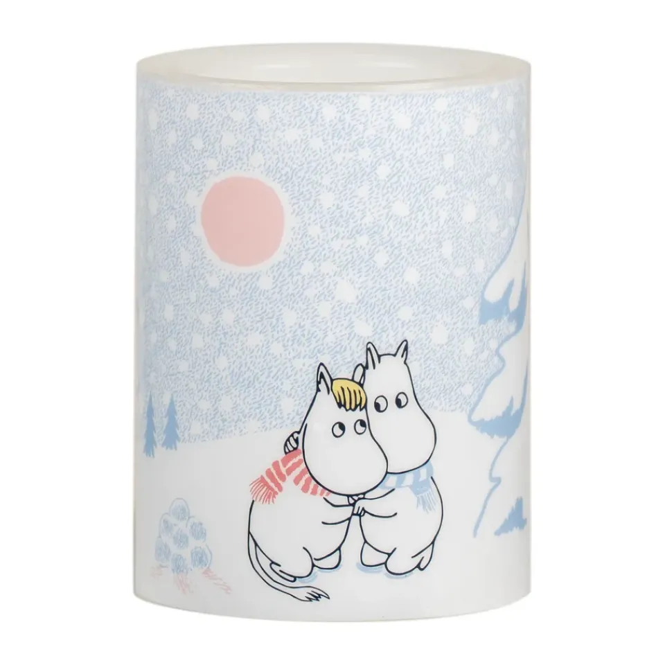Clearance Muurla Moomin block candle LED 10 cm, Let it snow White