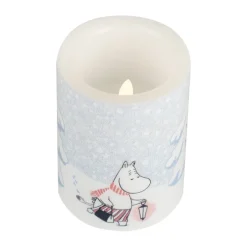 Clearance Muurla Moomin block candle LED 10 cm, Let it snow White