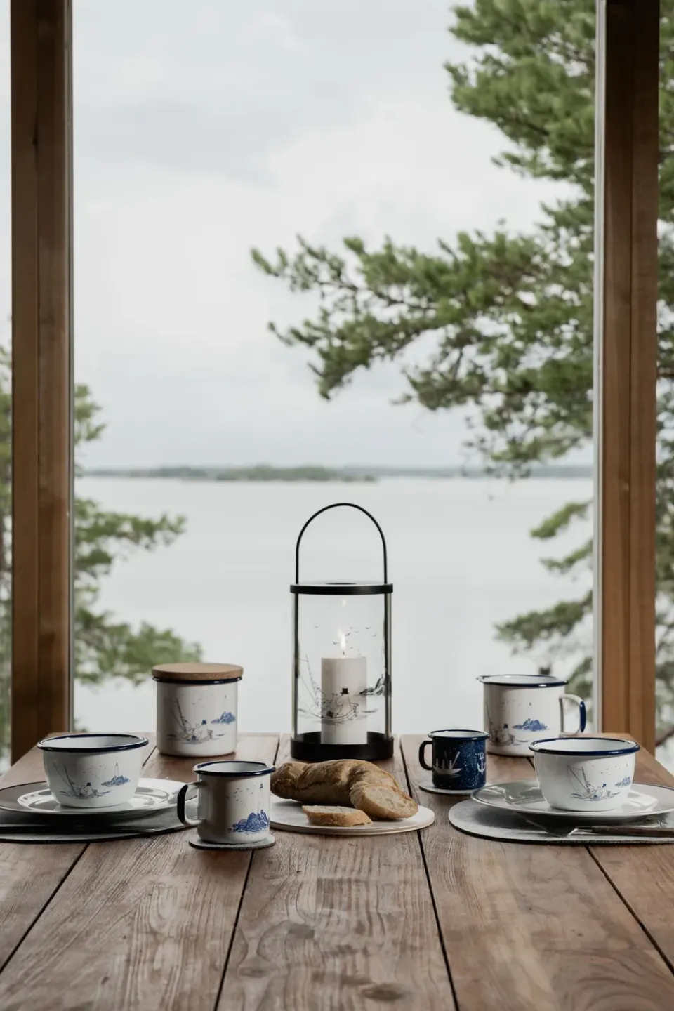 Tea Light Holders, Lanterns & Candle Dishes^Muurla Moomin candle lantern, Sailors BlackTransparent