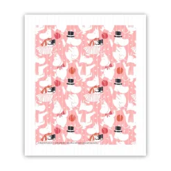 Dishcloths & Brushes^Opto Design Moomin celebration dishcloth 17x14.5 cm, White-pink PinkWhite