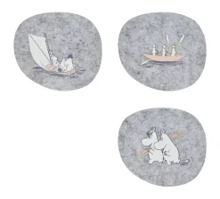 Discount Muurla Moomin coaster 9.5x11 cm 4 pieces, Sailors Grey