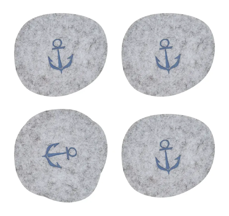 Discount Muurla Moomin coaster 9.5x11 cm 4 pieces, Sailors Grey