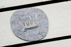 Discount Muurla Moomin coaster 9.5x11 cm 4 pieces, Sailors Grey