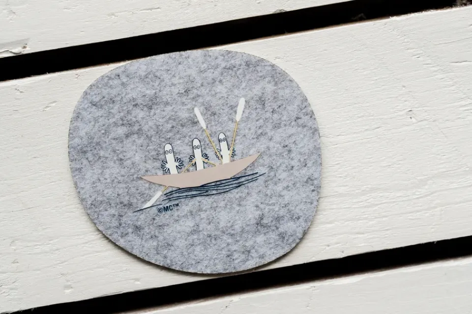 Discount Muurla Moomin coaster 9.5x11 cm 4 pieces, Sailors Grey