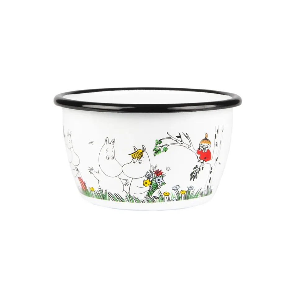 Moomin Bowls^Muurla Moomin Colors enamel bowl 30 cl, Happy Family White