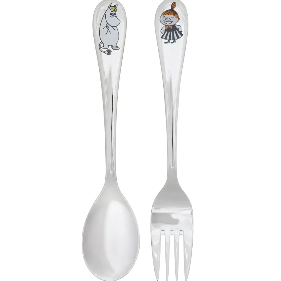 Hackman Moomin cutlery childrens set 2-pack, Snorkfröken & lilla my Silver-coloured