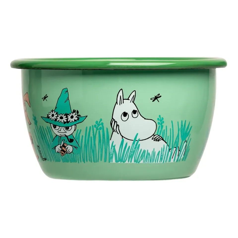 Muurla Moomin enamel bowl Boys 30 cl, Green