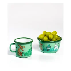 Muurla Moomin enamel bowl Boys 30 cl, Green