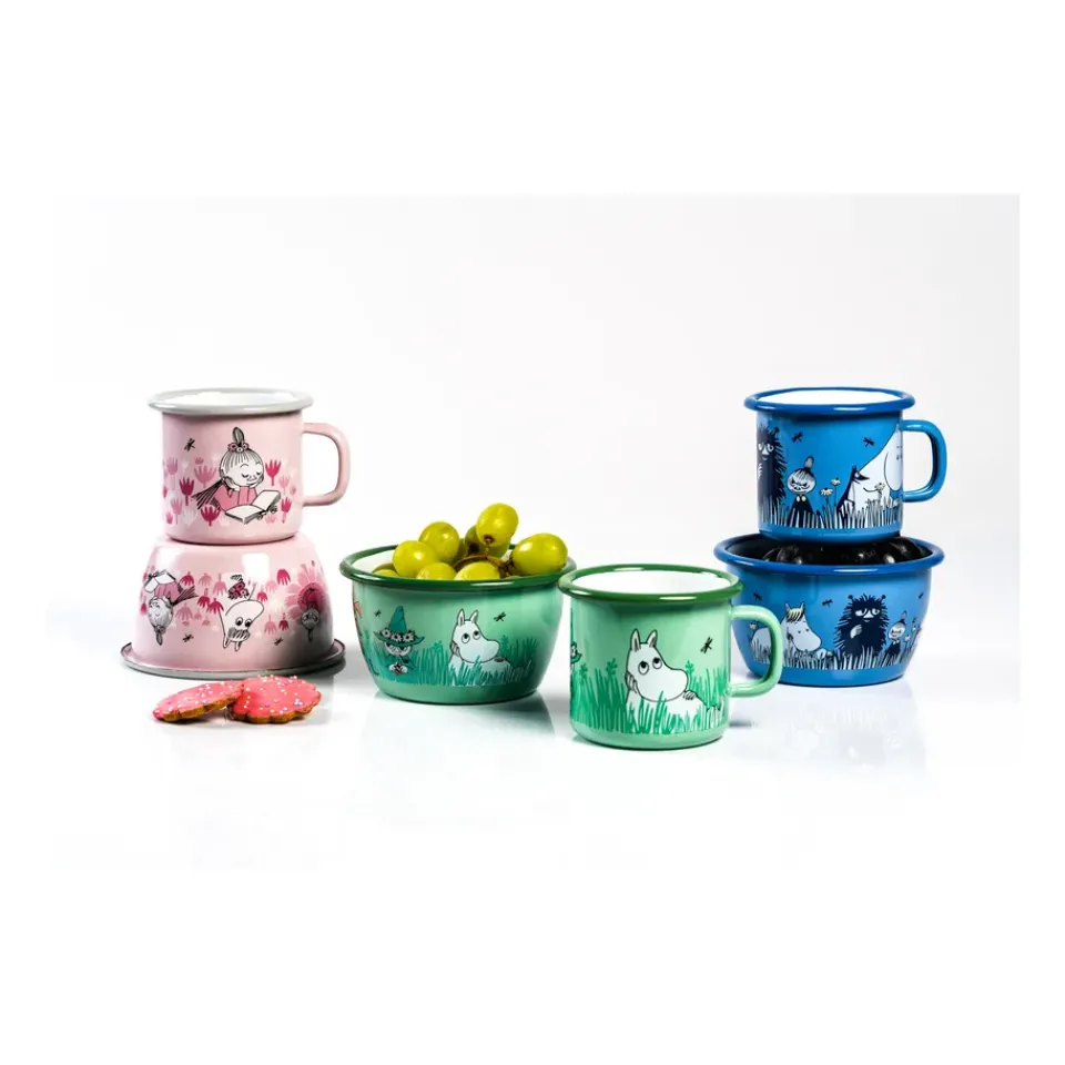 Muurla Moomin enamel bowl Boys 30 cl, Green